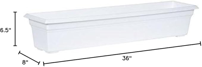 Root & Vessel 16362 Countryside Flower Box Planter, 36-Inch, White. Novelty