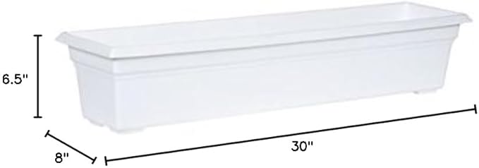 Root & Vessel Countryside Flower Box Planter, White, 30-Inch Novelty