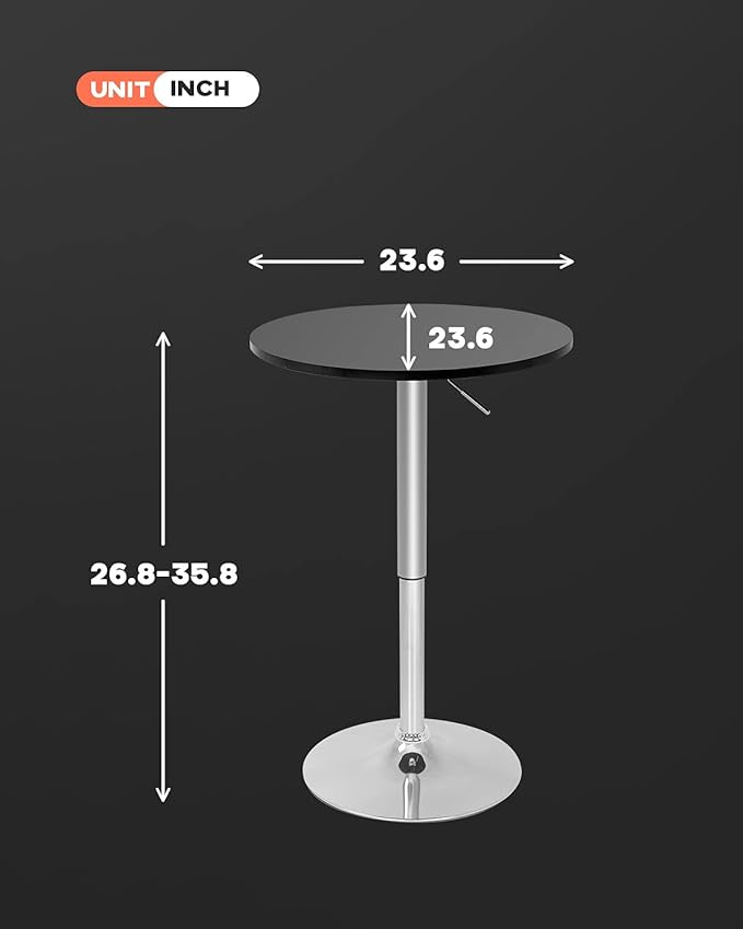 Modern Bar Table Height Adjustable Kitchen Dining Table Round Pub Table Counter Table Bar Top Table Tall Table Hydraulic Dining Room Home Kitchen Table FDW