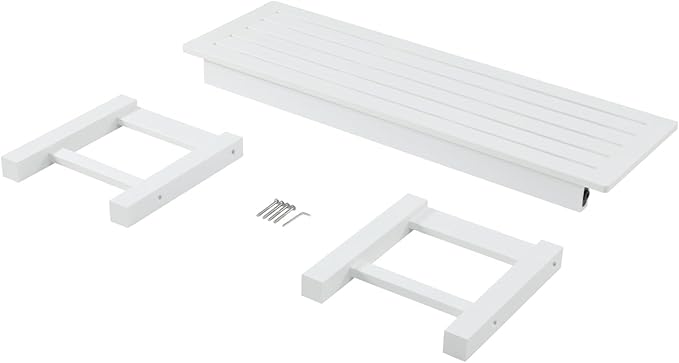 Psilvam Outdoor Bench, Two Person Poly Lumber Porch Bench, Weatherproof Garden Bench That Never Rot and Fade, Patio Bench Suit for Garden, Porch, and Park (2 pcs, White) PsilvamGardenFurniture