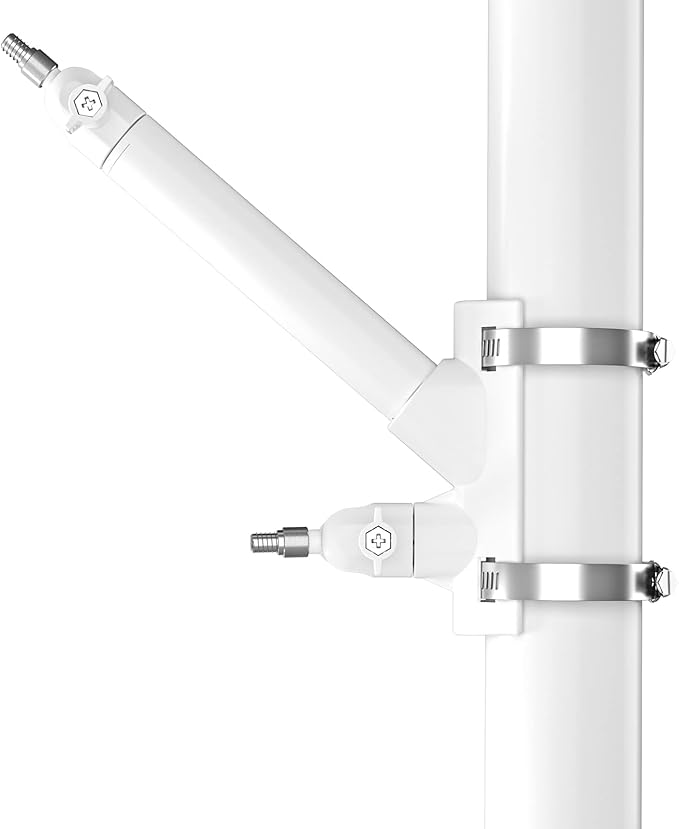 2-in-1 Pole Mounting Bracket for Ring Stick Up Cam Pro Solar Panel and Battery Outdoor Mount Accessorie, Also Compatible with Wyze, Arlo, Eufy, Blink Camera (White) HOLACA