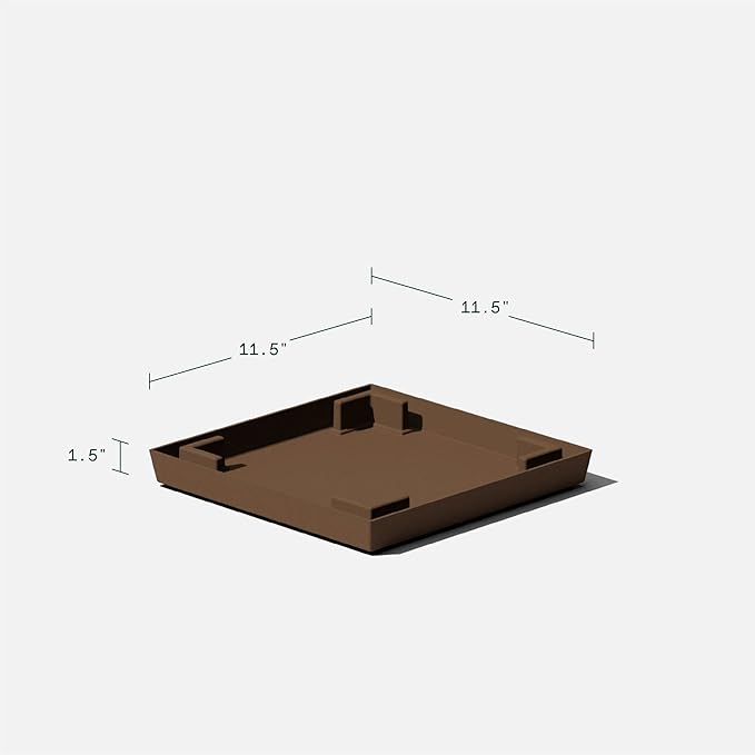 Veradek Nobleton Indoor/Outdoor Wide Square Planter (Espresso, 22 inch - 2 Pack with 2 Saucer Trays) VeradekOutdoor