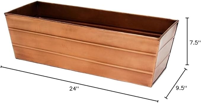 Achla Designs C-20C Copper Plated Flower Box, Medium Window Flowerbox Planter ACHLADesignsHomeGarden