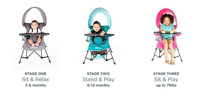 Baby Delight Go with Me Venture Portable Chair | Indoor and Outdoor | Sun Canopy | 3 Child Growth Stages | Carbon Camo BabyDelight