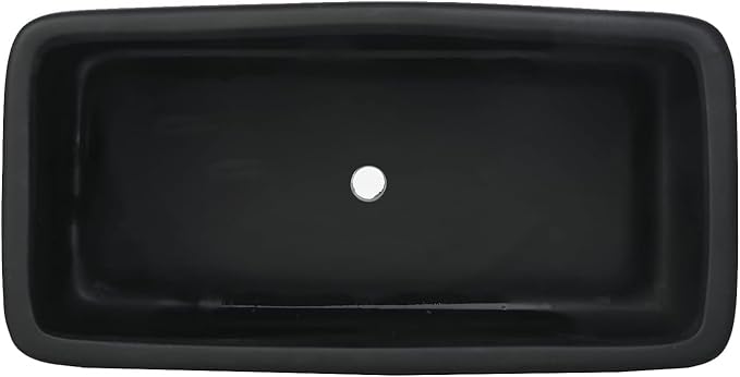 MyGift 10 Inch Matte Black Ceramic Indoor Plant Pot Succulent Planter, Decorative Flower Planter with Drainage Hole and Removable Tray MyGiftHome