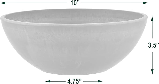 PSW Pot Collection Shallow Bowl Planter, 10-inch | Terra Cotta Color | Pack of 2 | For Succulents & Bonsai PSW