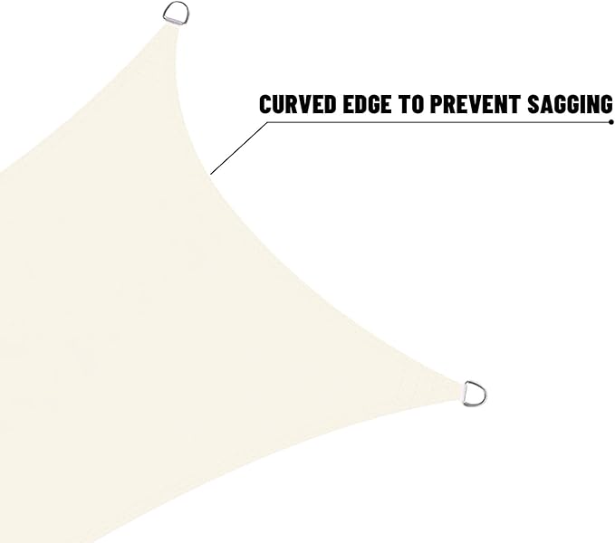 LOVE STORY Rectangle 6'x6' Waterproof Sun Shade Sail Canopy UV Block for Outdoor Patio Backyard Carport,Cream(We Make Custom Size) LOVESTORY