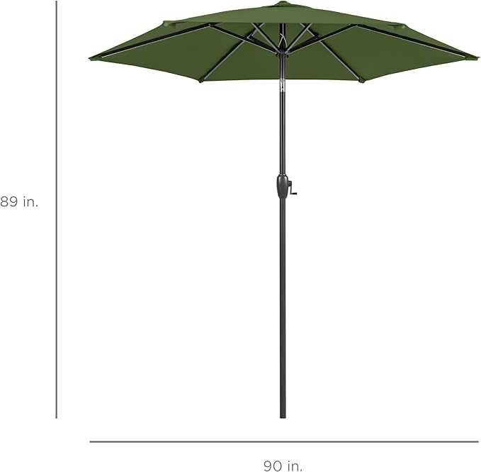 Best Choice Products 7.5ft Heavy-Duty Round Outdoor Market Table Patio Umbrella w/Steel Pole, Push Button Tilt, Easy Crank Lift - Fern BestChoiceProducts