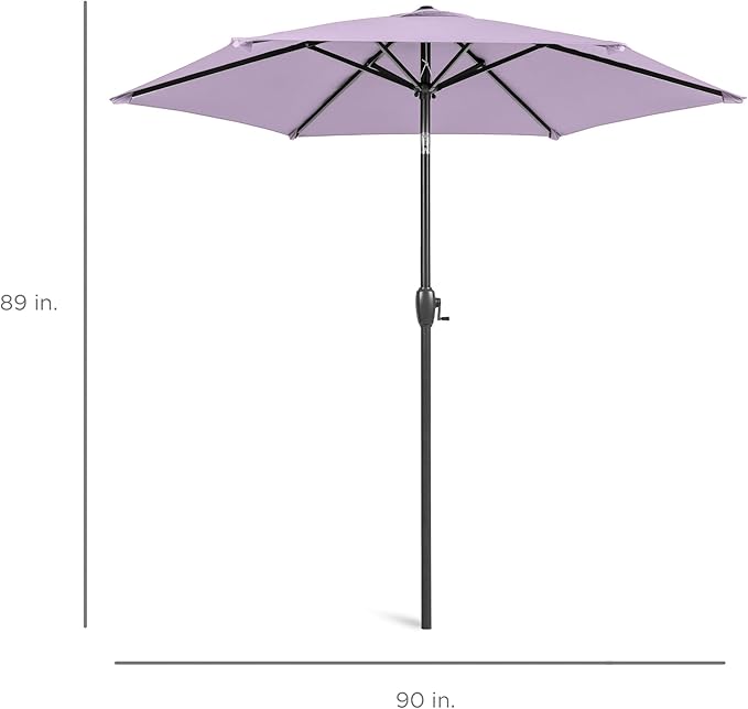Best Choice Products 7.5ft Heavy-Duty Round Outdoor Market Table Patio Umbrella w/Steel Pole, Push Button Tilt, Easy Crank Lift - Lavender BestChoiceProducts