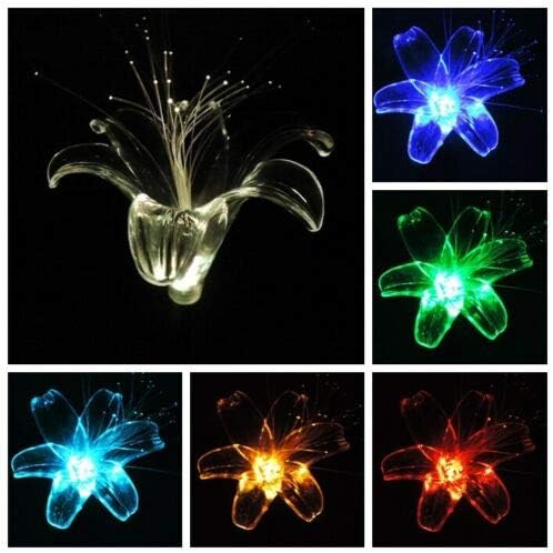 Solar Powered Garden Stake LED Light, Set of 2 (Lily Flower) RELIGHTABLE