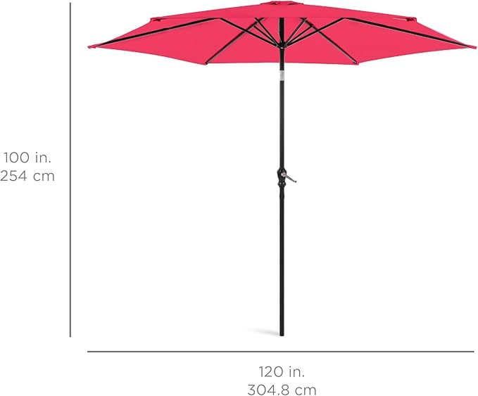 Best Choice Products 10ft Outdoor Table Compatible Steel Polyester Market Patio Umbrella w/Crank and Easy Push Button Tilt BestChoiceProducts