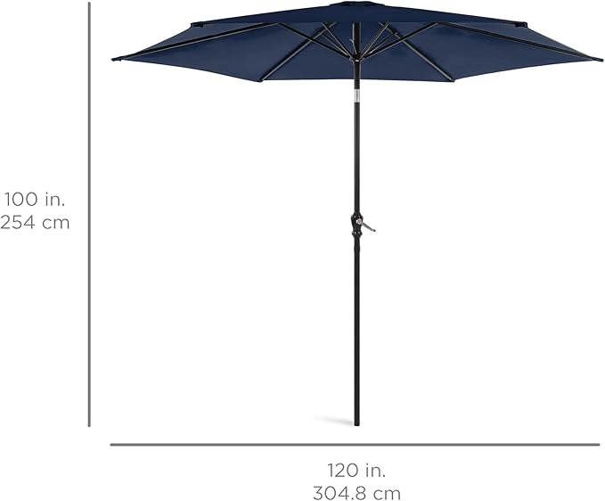 Best Choice Products 10ft Outdoor Table Compatible Steel Polyester Market Patio Umbrella w/Crank and Easy Push Button Tilt BestChoiceProducts