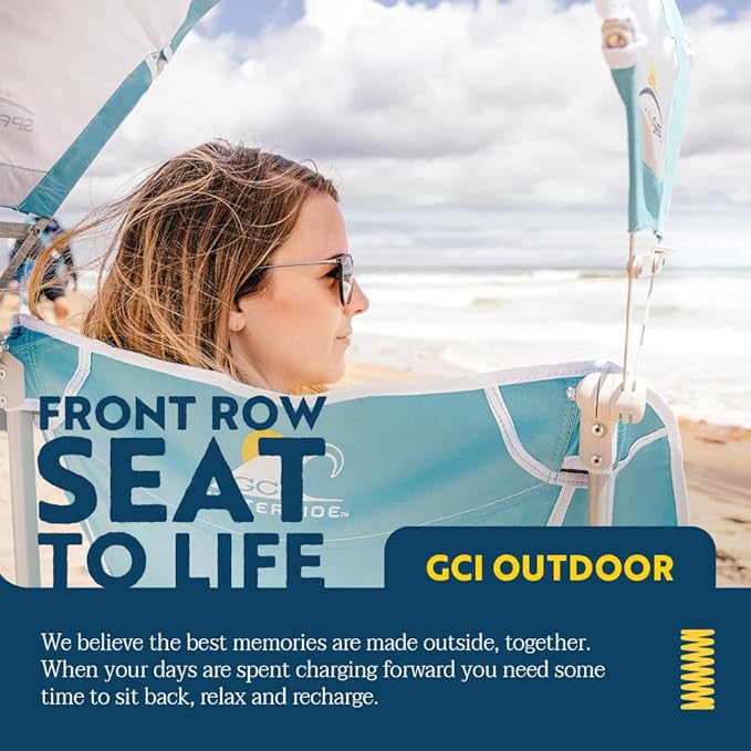 GCI Outdoor Waterside Pod Rocker Outdoor Rocking Chair with Sunshade Canopy GCIOUTDOOR