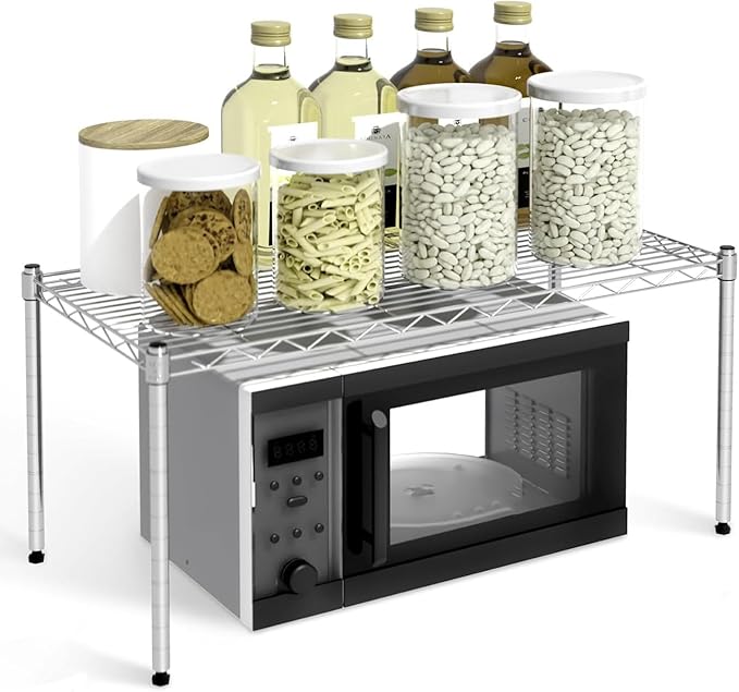 Xcity Storage Shelves, 1 Tier Heavy Duty Metal Shelving Unit, 350 LBS Capacity Adjustable Steel Wire Shelf Organizer for Pantry, Kitchen, Garage, 14" D x 30" W x 15" H, Chrome Rootora