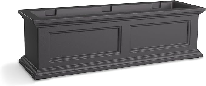 Mayne Fairfield 3-Foot Window Box – Self-Watering, Weather-Resistant Planter for Flowers – Durable Design for Outdoor Use, Perfect for Windows Mayne