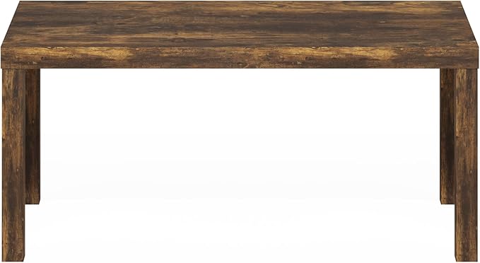 Furinno Classic Coffee Table, Modern Rectangle Coffee Table with 1.8" Triple Thick Tabletop, Side Table, Toolless Assembly, for Living Room, Home Office, Amber Pine Furinno-FitsYourSpaceFitsYourBudget