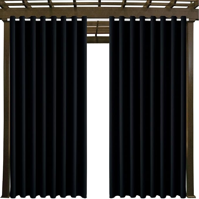 Waterproof Outdoor Curtain W105 x L108 - Grommet Top Sunlight Blocking Window Treatment Drapes Blackout Curtains for Home Bedroom Living Room Outdoor Patio Porch Pergola Cabana Gazebo, 2 Panels DivaenCamino