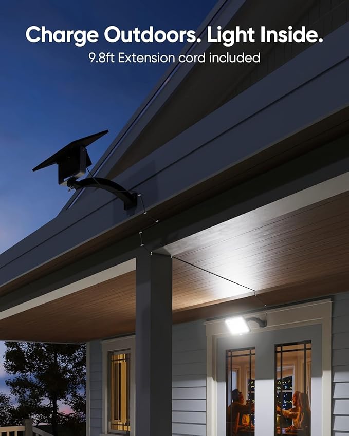 JACKYLED Upgraded Solar Flood Lights Outdoor Motion Sensor, 1000 Lumens Dusk to Dawn Solar Lights Outdoor, 48 LED, IP65 Waterproof, 3 Modes, Auto On/Off, Separate Solar Panel with 9.8ft Cord JACKYLED