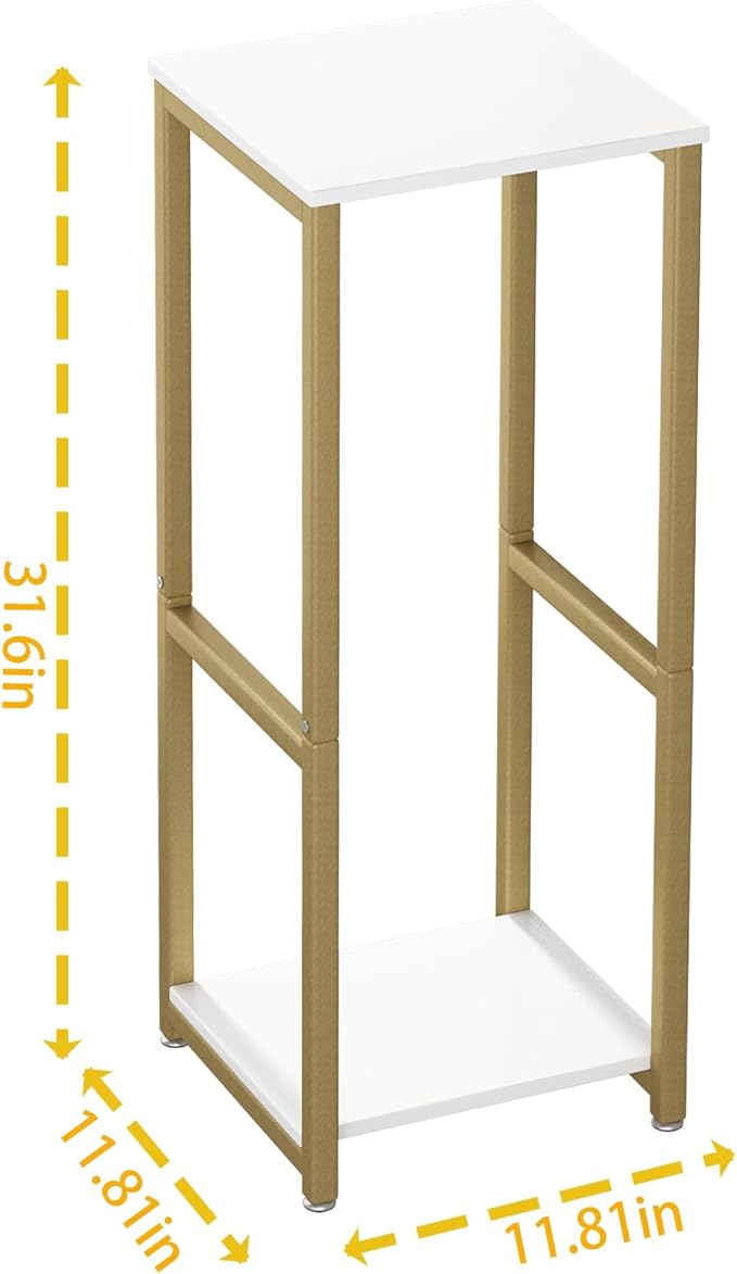 Plant Stand Indoor Corner Tall 2 Tier Metal Modern Flower Storage Plant Shelf Holder for Living Room Balcony Garden,Gold (2 Tier-Gold) YIZAIJIA