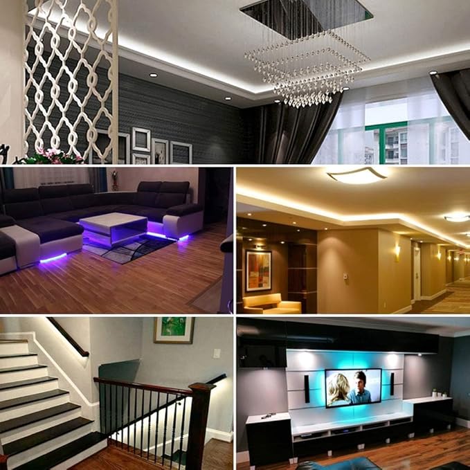 DAYBETTER Waterproof Led Lights for Bedroom, 16.4ft Led Strip Lights, 150 LEDs Color Changing RGB 44 Keys Remote Controller, 12v for Outdoor Room Home Party Christmas Decoration DAYBETTER