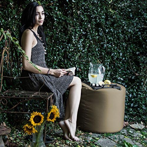 Jaxx Spring Indoor/Outdoor Bean Bag Pouf Ottoman, Navy Jaxx