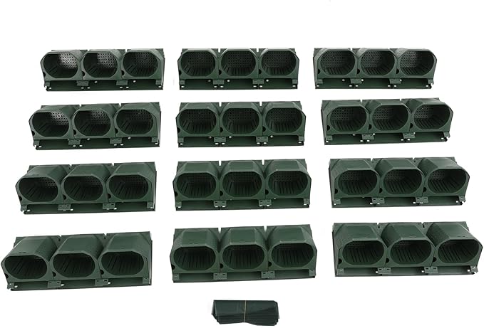 Self Watering Wall Planter | 36 Pots Vertical Garden Planter for Indoor Plants | Wall-Mounted Stackable wall planter | Hanging Plant Flower Pot Holder | 10.56 Fl Oz Each Individual Pot | Army Green Yellulu