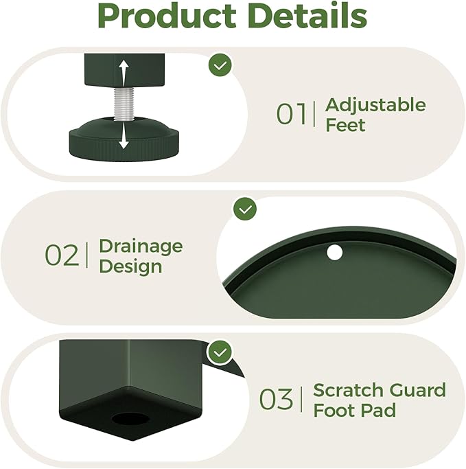 Bamworld Corner Plant Stand Indoor Outdoor, Tall Metal Flower Pot Stands for Multiple Plants, 4 Tier Dark Green Heavy Duty Plant Shelf for Patio Garden Balcony Living Room Bedroom(Patent Design) Bamworld