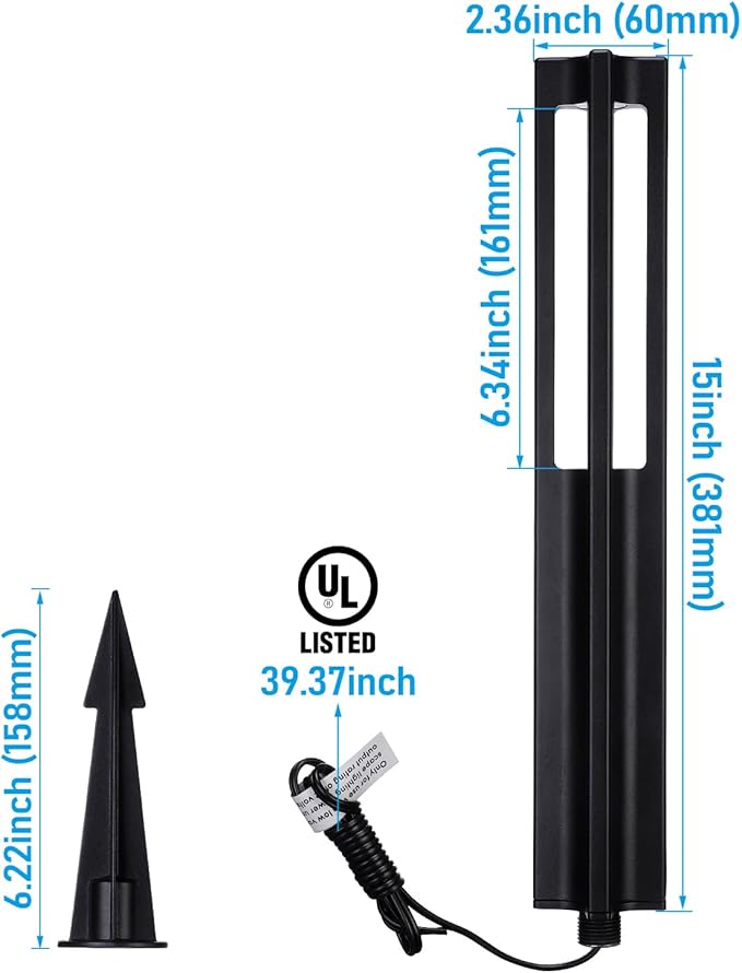 LEONLITE 5CCT 10-Pack Low Voltage Landscape Pathway Lights, Update 1800K2700K3000K4000K5000K Selectable, LED Bollard Path Light, 3W Outdoor Landscape Lighting for Driveway, Aluminum, 12-24V, ETL, IP65 LEONLITE