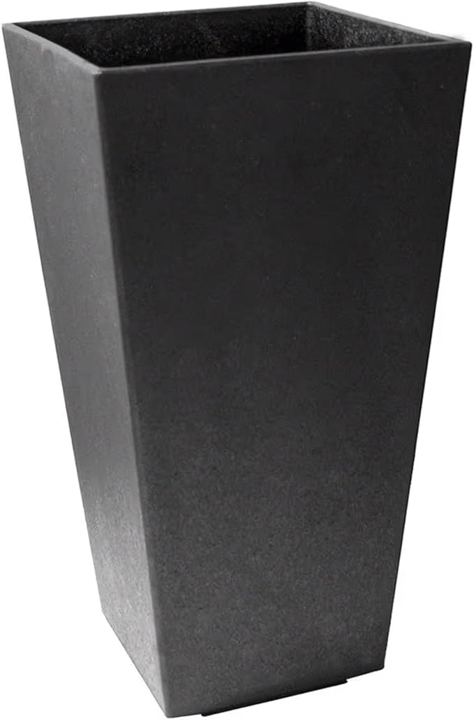 Tierra Verde 2-Pack Indoor & Outdoor Self-Watering Square Planters, Medium, Sonata, Black - Planter Containers for Plants and Flowers - Gardening and Landscaping Accessories TierraVerde