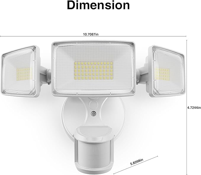 Onforu 100W LED Motion Sensor Outdoor Lights, Dusk to Dawn Flood Light Outdoor Motion Sensor, Hardwired Security Lights Floodlights Outside 11000LM 6500K Daylight IP65 Waterproof (White) Onforu