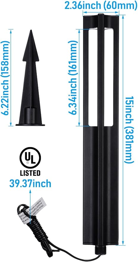 LEONLITE 10-Pack Low Voltage Landscape Pathway Lights, LED Bollard Path Lights, 3W Outdoor Landscape Lighting for Driveway, Garden, Aluminum, 12-15V AC/DC, IP65 Waterproof, 3000K Warm White, Black LEONLITE