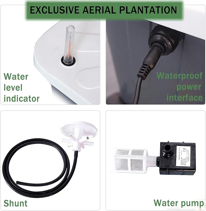 Hydroponics Tower Indoor Growing System Vertical Garden Planter Indoor Smart Garden Kit with Pump and Movable Water Tank Vegetable Plant Gift for Gardening Lover (35-Plants) JPWDDWYT