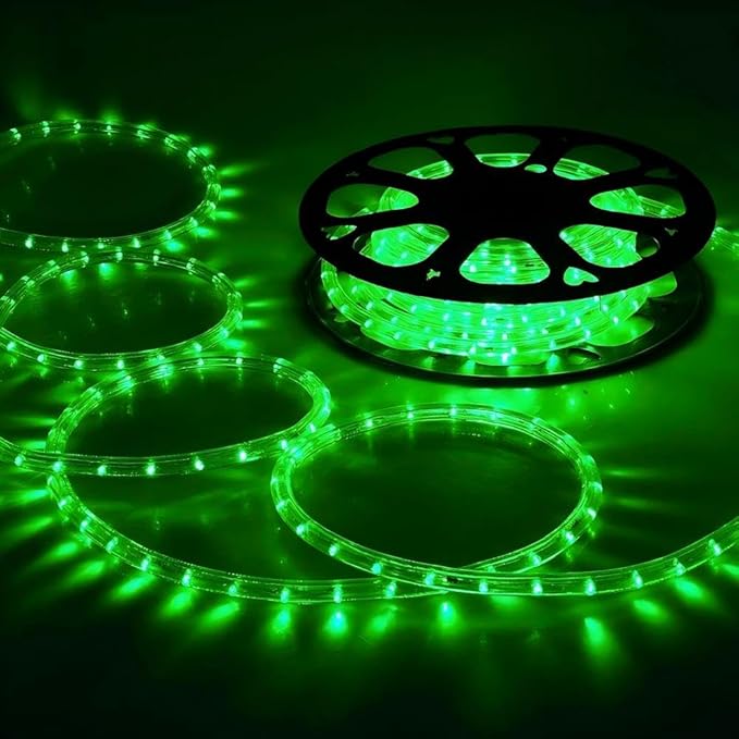 50ft LED Rope Lights Outdoor, 360 LED Connectable and Flexible Tube Lights with 8 Modes, Waterproof LED Rope Lighting for Garden, Patio, Pool, Bedroom, Party, Indoor Outdoor Christmas Decor (Green) Jnaurb