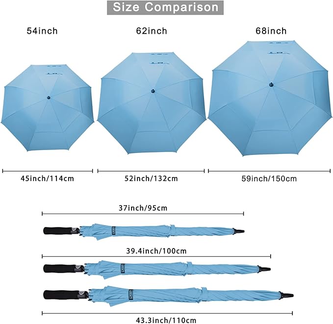 G4Free 47/54/62/68/72 Inch Automatic Open Golf Umbrella Oversize Extra Large Double Canopy Vented Windproof Waterproof Stick Umbrellas G4Free