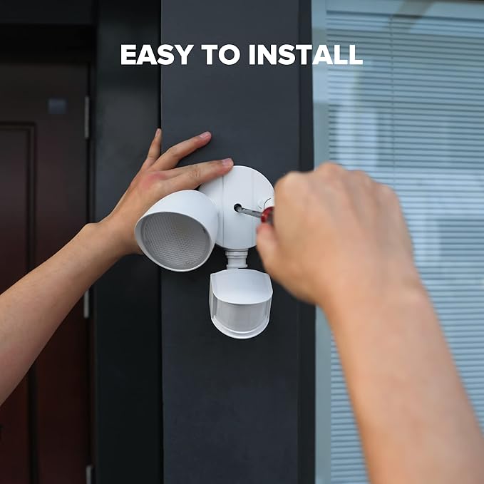 LUTEC 32W 3500 Lumen LED Security Lights Motion Sensor Light Outdoor, 5000K Daylight, IP65 Waterproof, Dusk to Dawn, Motion Detector Flood Light for Garage, Yard, Porch-White LUTEC