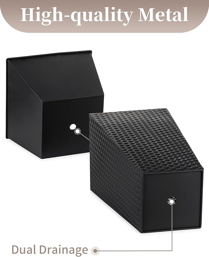 Sziqiqi Tall Planter for Indoor Outdoor: Set of 2 Large 21.6in Metal Taper Plant Pots with Inner Pots - Square Black Flower Pot with Drainage Holes for Outside Front Door Patio Garden Floor SZIQIQI