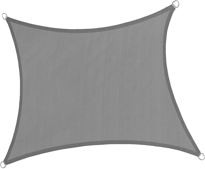 LOVE STORY 8/10/12/13/14/16/20 Rectangle Dark Grey Sun Shade Sail Canopy UV Block Cover for Outdoor Patio Garden Backyard, 8' x 12' Dark Grey LOVESTORY