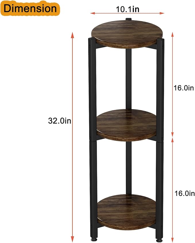 Plant Stand Indoor Corner Tall 3 Tier Metal Modern Flower Storage Plant Shelf Holder for Living Room Balcony Garden,Black (3 Tier-Black Round) YIZAIJIA