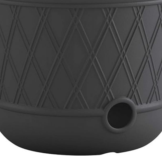 Suncast Lattice Hose Pot for Outdoor Garden Storage, Peppercorn - Holds 300 ft Expandable or 50 ft Standard 5/8" Vinyl Hoses, Resin Hideaway Organizer with Drainage and Water Supply Port Suncast