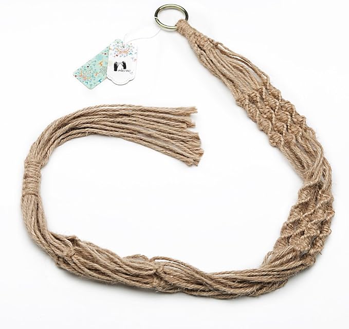 Mkono 4 Pack Macrame Plant Hangers Indoor Hanging Planter Basket Decorative Flower Pot Holder Jute Rope for Indoor Outdoor Home Decor 4 Legs 40 Inch, Brown Mkono