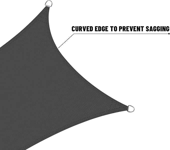 LOVE STORY Right Triangle 9'x12'x15' Waterproof Sun Shade Sail Canopy UV Block for Outdoor Patio Backyard Carport,Dark Grey(We Make Custom Size) LOVESTORY