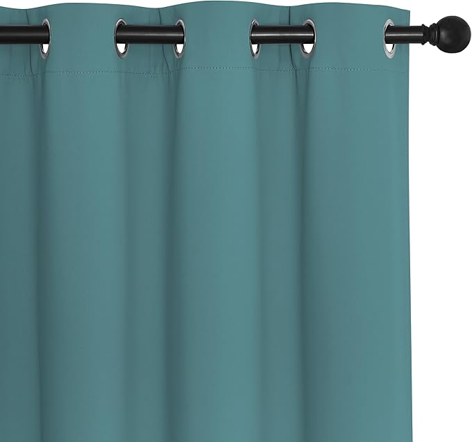 NICETOWN Blackout Curtains 63 inches Long for Living Room Bedroom, Grommet Thermal Insulated Room Divider Drape Window Treatment for Sliding Patio Door, W100 x L63, 1 Panel, Sea Teal NICETOWN