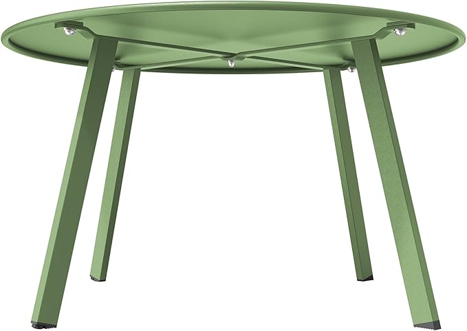 Grand patio Outdoor Round Coffee Table, 28-inch Patio Side Table, Great for Backyard Patio Deck, Sage Green GrandPatio