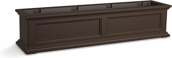 Mayne Fairfield 4-Foot Window Box – Self-Watering, Weather-Resistant Planter for Flowers – Durable Design for Outdoor Use, Perfect for Windows Mayne