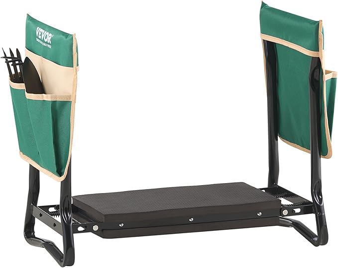 VEVOR Garden Kneeler and Seat, 330 lbs Load Capacity, 8" EVA Wide Pad, Foldable Garden Stool, Kneeling Bench for Gardening with Tool Bag, Gifts for Women, Grandparents, Seniors, Mom and Dad VEVOR