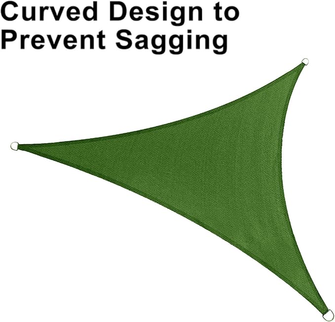 LOVE STORY Custom Size 8'x8'x8' Piquant Green Sun Shade Sail Triangle Sunshade Fabric Awning Canopy for Patio Backyard Carport Pergola (Customized) LOVESTORY