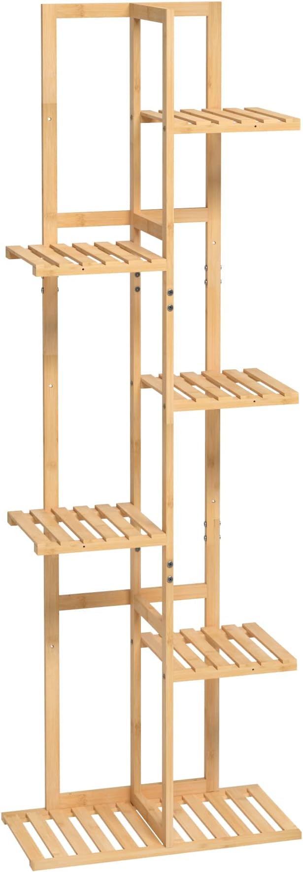 Laiensia Bamboo Plant Stand Rack 6 Tier,Multiple Stand Holder Shelf Rack, Indoor&Outdoor Planter Display Shelves for Patio Garden, Living Room, Corner Balcony and Bedroom,Wood Color Laiensia