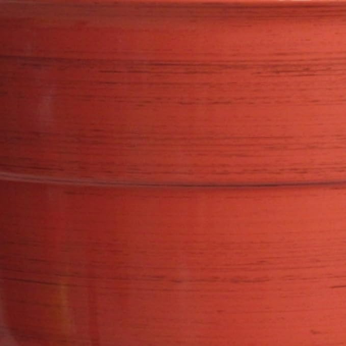 Garden Elements Indoor/Outdoor Glazed Brushed Happy Plastic Planter, Large, Earth Red, 15" GardenElements