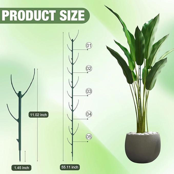 10pcs Stackable Monstera Plant Support Stakes for Indoor Outdoor Plants, Garden Accessories for Climbing Potted Plants, Plant Sticks for Vine Training Stem Stabilization Rootora