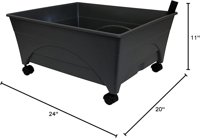 Emsco Group City Picker Raised Bed Grow Box – Self Watering and Improved Aeration – Mobile Unit with Casters Emsco+Group